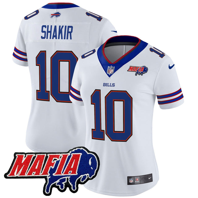 Women's Buffalo Bills 2025 Bills Mafia Patch Vapor Limited Jersey - All Stitched - White - Khalil Shakir — view 1