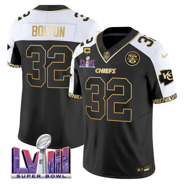 Men's Chiefs Super Bowl LVIII Pattern Vapor Jersey - All Stitched - Alternate - Nick Bolton — view 1