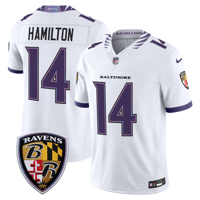 Men's Baltimore Ravens 2026 Vapor Limited Jersey - All Stitched - White - Kyle Hamilton — view 1