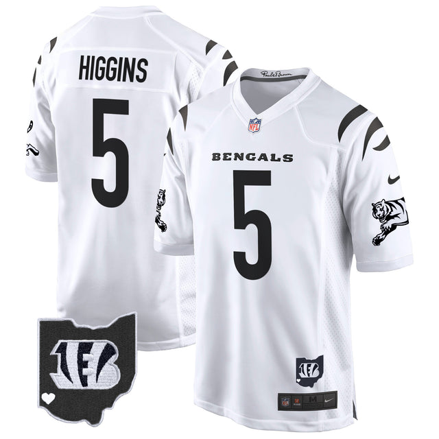 Men's Cincinnati Bengals 2024 Game Jersey - All Stitched - White Limited - Tee Higgins — view 1