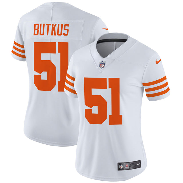 Women's Chicago Bears Throwback Vapor Limited Jersey - All Stitched - White - Dick Butkus — view 1