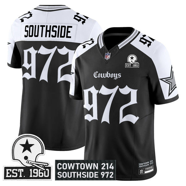 Men's Dallas Cowboys 'Gothic Lone Star Edition' Vapor Limited Jersey - All Stitched - Alternate - Southside 972 — view 1