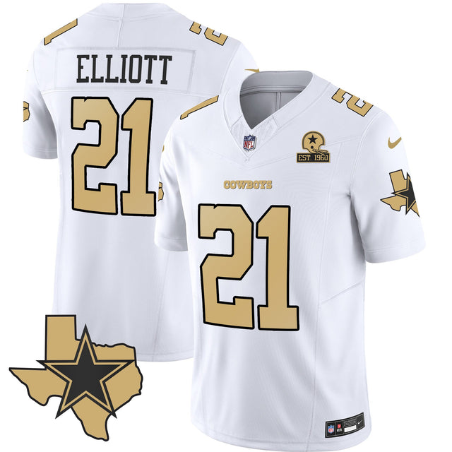 Men's Cowboys Special Vapor Limited Jersey - All Stitched - White - Ezekiel Elliott — view 1