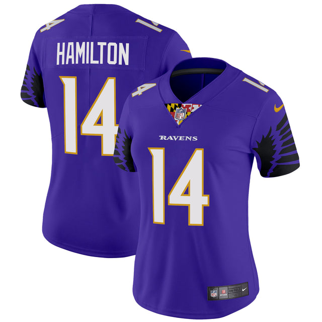 Women's Ravens Special Vapor Limited Jersey - All Stitched - Purple - Kyle Hamilton — view 1