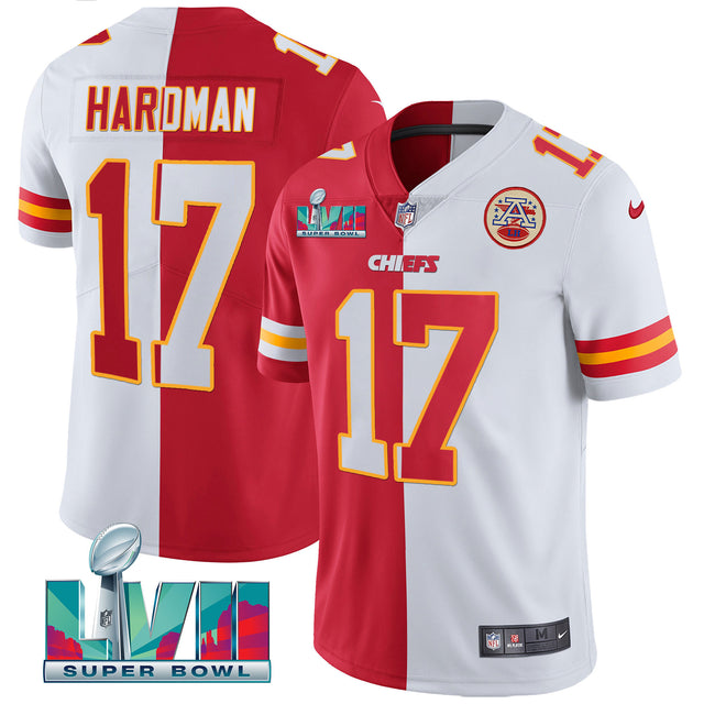 Youth's Chiefs Super Bowl Vapor Gold Jersey - All Stitched - Split - Mecole Hardman — view 1