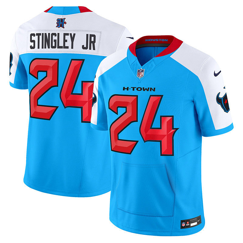 Men's Houston Texans 2024 Vapor Hand Warmer Jersey - All Stitched - Blue Alternate - Derek Stingley Jr — view 1