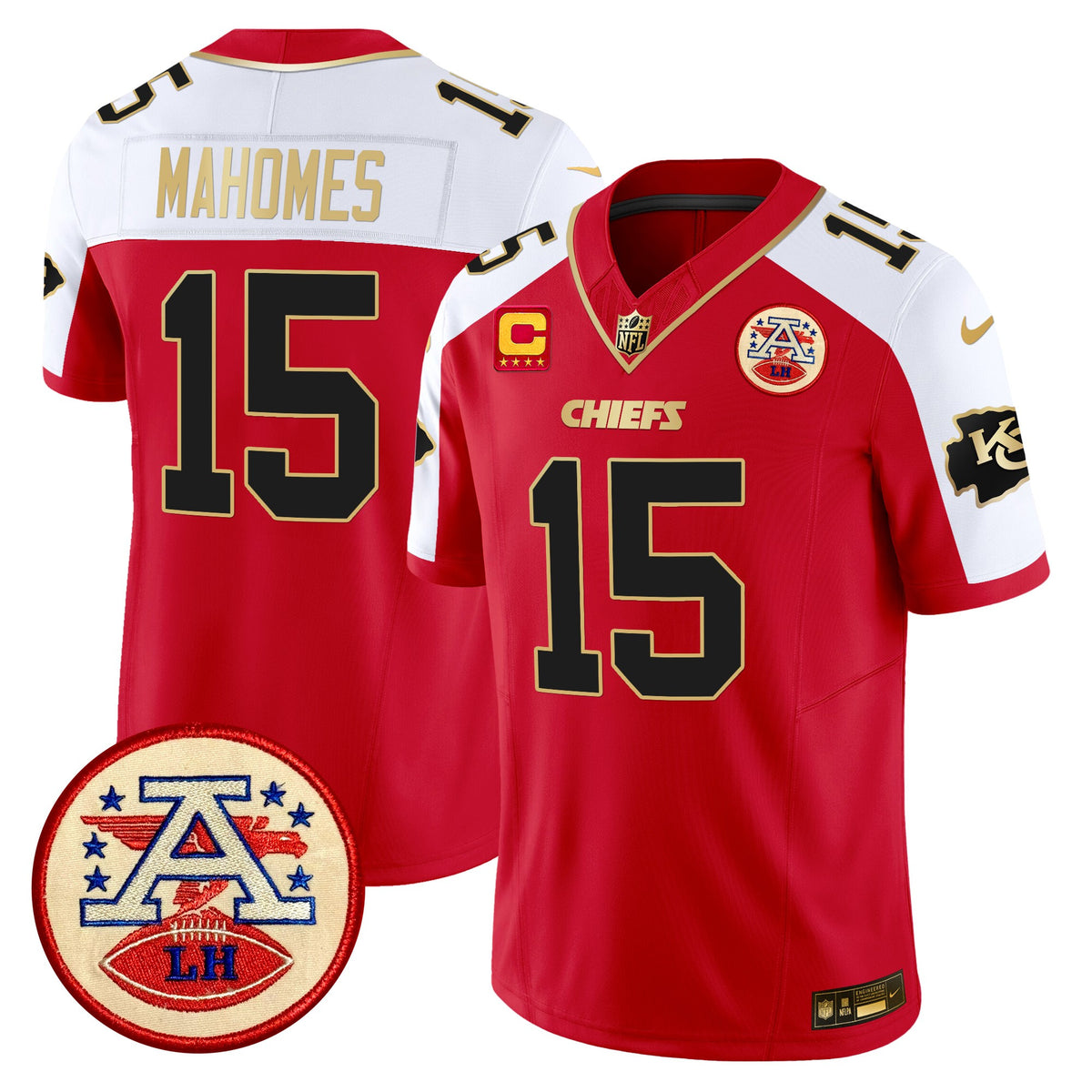 Men's Chiefs 2024 Lamar Hunt Patch Vapor Limited Jersey - All Stitched - Red Alternate - Patrick Mahomes — view 1