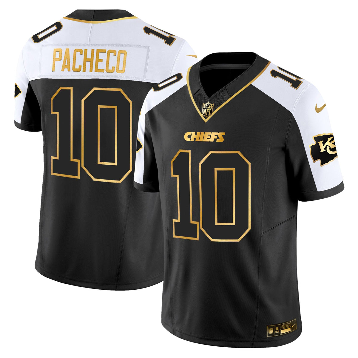 Men's Kansas City Chiefs 2025 Gold Vapor Limited Jersey - All Stitched - Alternate - Isiah Pacheco — view 1