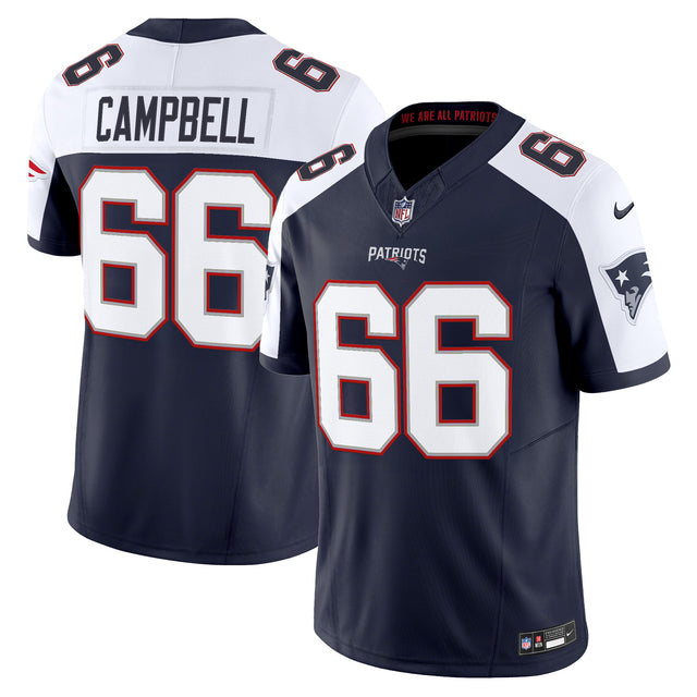 Men's New England Patriots 2025 Vapor Limited Jersey - All Stitched - Navy Alternate - Will Campbell — view 1