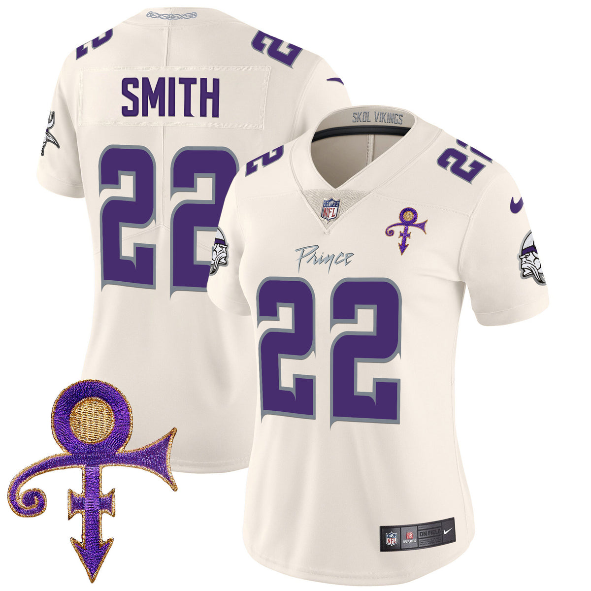 Women's Minnesota Vikings 2024 Prince Vapor Limited Jersey - All Stitched - Cream - Harrison Smith — view 1