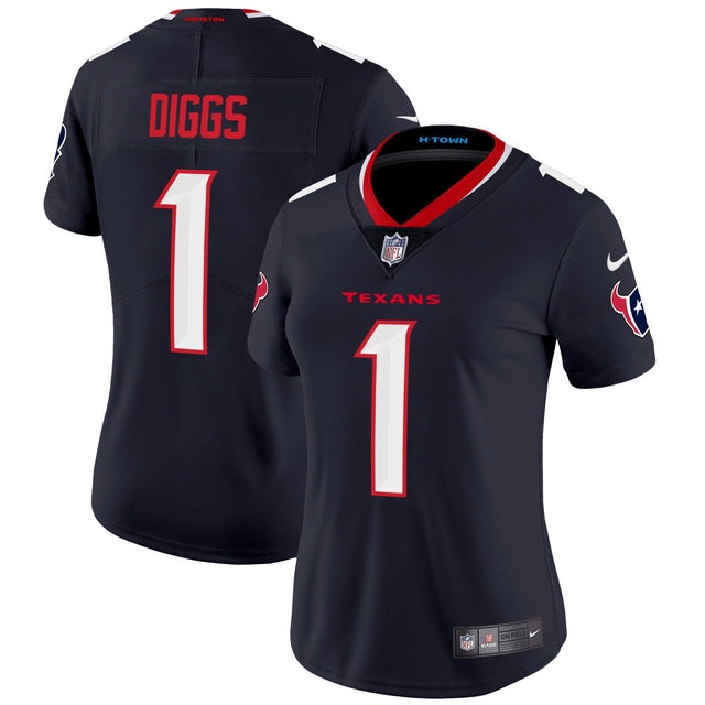 Women's Houston Texans 2024 Vapor Limited Jersey - All Stitched - Navy - Stefon Diggs — view 1