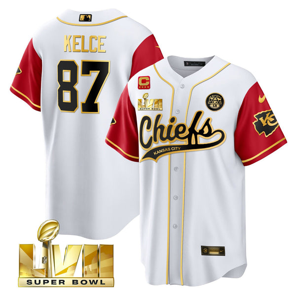 Men's Chiefs Super Bowl LVII Cool base Jersey - All Stitched - Color Sleeve - Travis Kelce — view 1