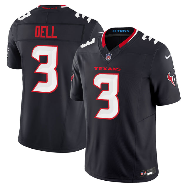 Men's Houston Texans 2024 Vapor Limited Jersey - All Stitched - Navy - Tank Dell — view 1