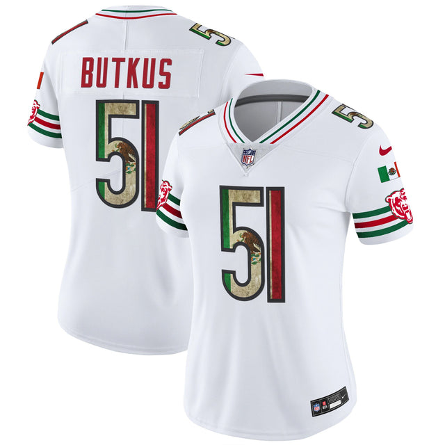 Women's Chicago Bears Mexico Vapor Limited Jersey - All Stitched - White - Dick Butkus — view 1