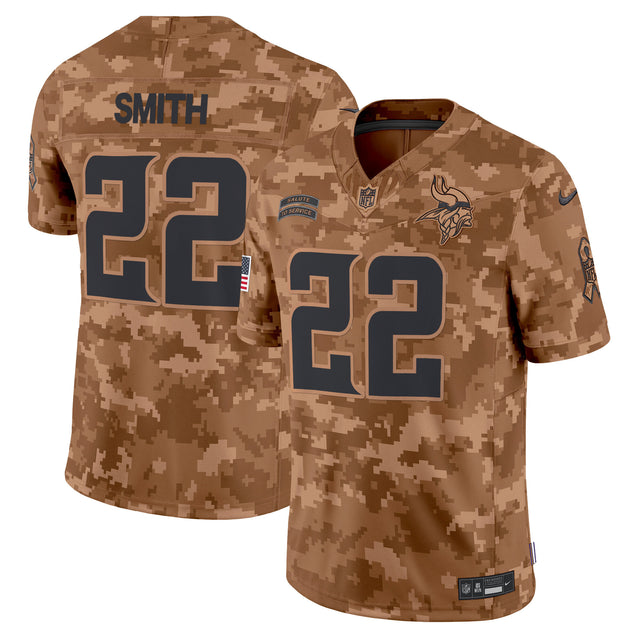 Men's Minnesota Vikings 2024 Salute to Service Vapor Limited Jersey - All Stitched - Brown Camo - Harrison Smith — view 1