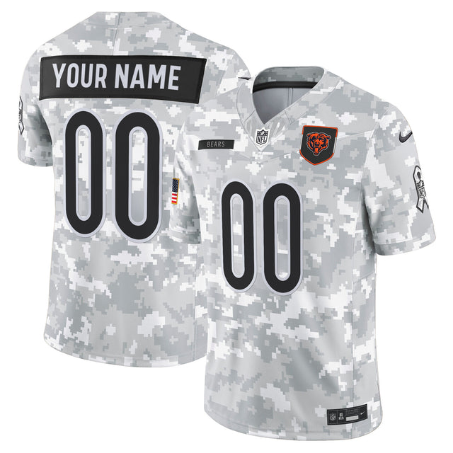 Chicago Bears 2025 Salute to Service Vapor Limited Custom Jersey - All Stitched - Arctic Camo — view 1