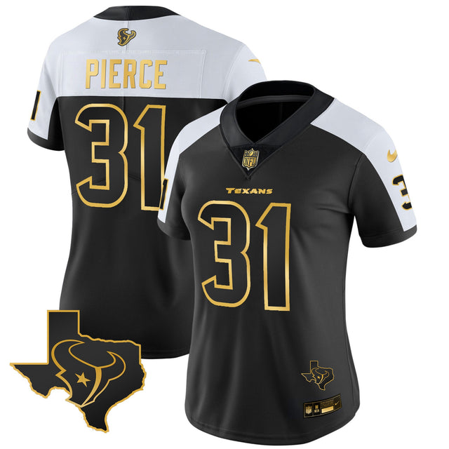 Women's Houston Texans Gold Vapor Limited Jersey - All Stitched - Alternate Gold - Dameon Pierce — view 1