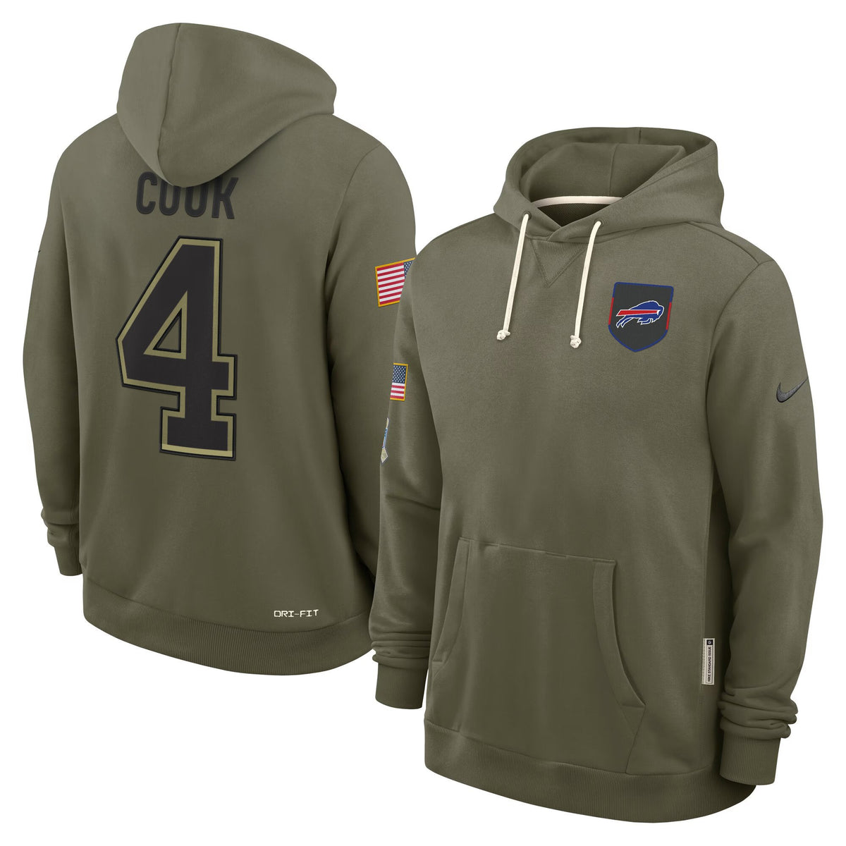 Buffalo Bills 2025 Salute to Service Pullover Hoodie - All Stitched - James Cook — view 1