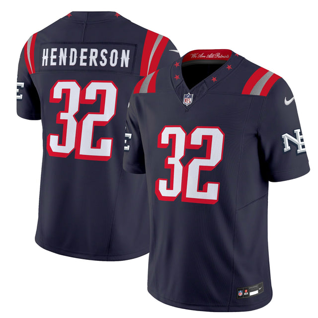 Men's New England Patriots 2025 Rivalries Vapor Limited Jersey - All Stitched - Navy - TreVeyon Henderson — view 1