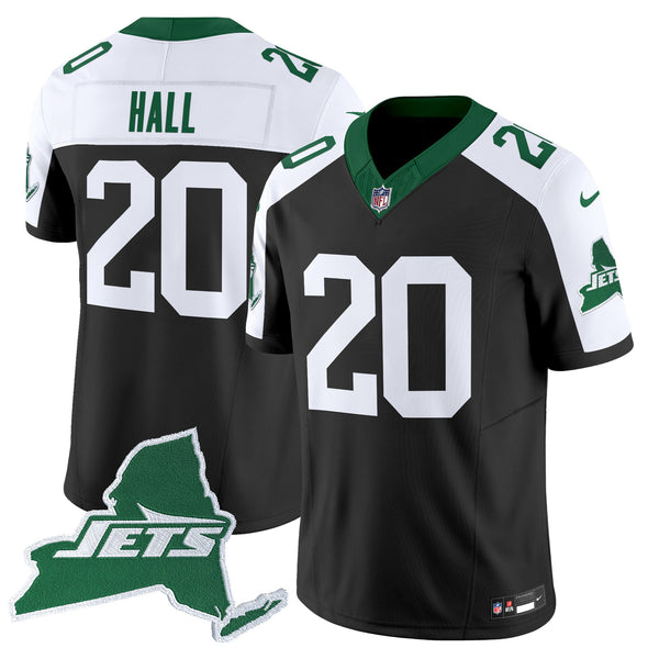 Men's New York Jets Home Patch Vapor Legacy Limited Jersey - All Stitched - Black Alternate - Breece Hall — view 1