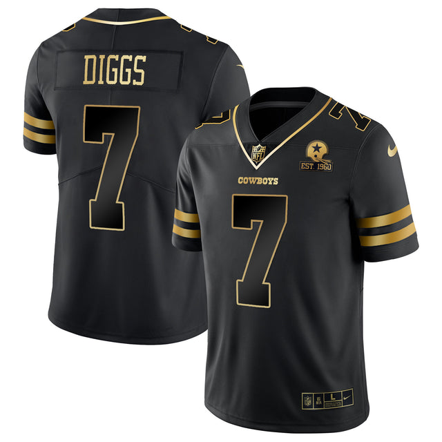 Men's Cowboys Vapor Gold Jersey - All Stitched - Black Gold - Trevon Diggs — view 1