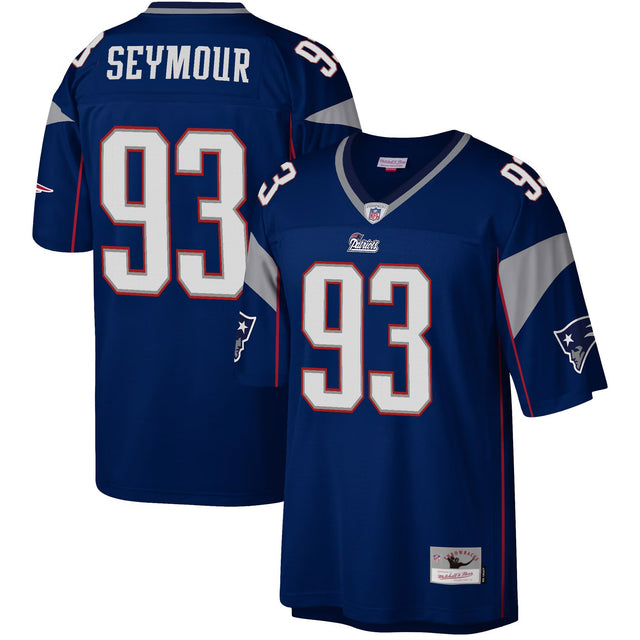 Men's New England Patriots Throwback Player Jersey - All Stitched - Royal - Richard Seymour — view 1