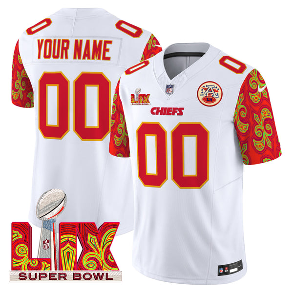 Chiefs Super Bowl LIX Style Vapor Limited Custom Jersey - All Stitched - White — view 1