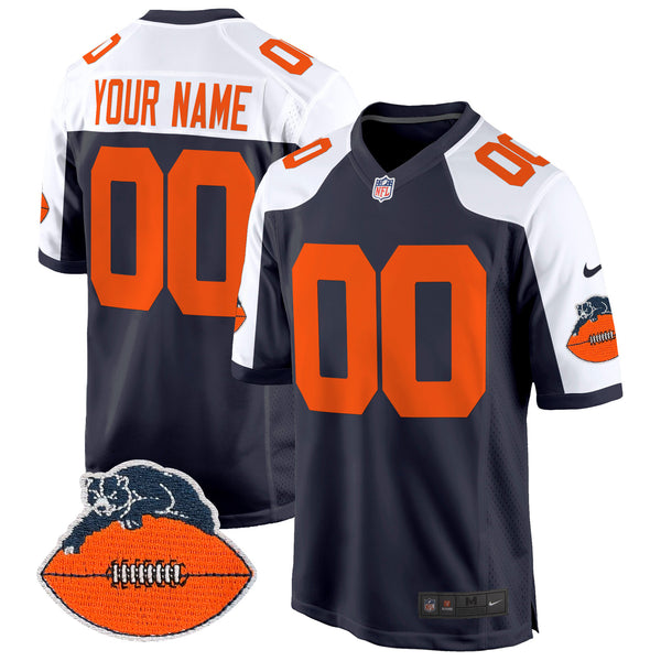 Chicago Bears Throwback Game Custom Jersey - All Stitched - Navy Alternate — view 1