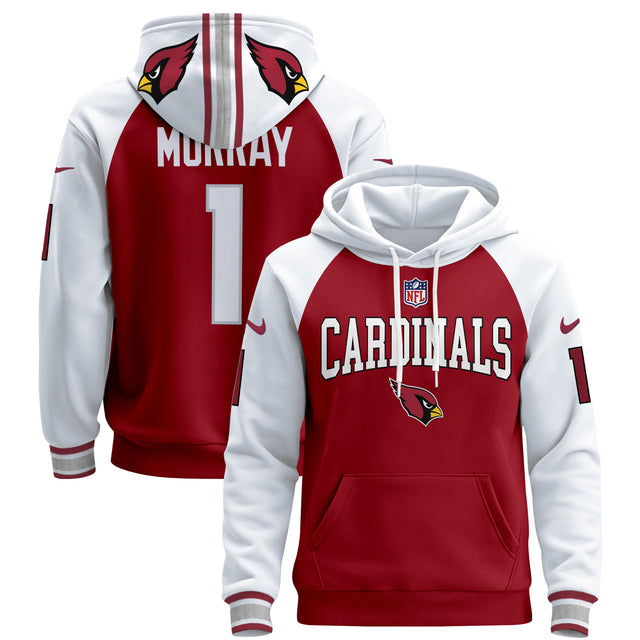 Men's Arizona Cardinals 2024 Pullover Hoodie V2 - All Stitched - Red Alternate - Kyler Murray — view 1