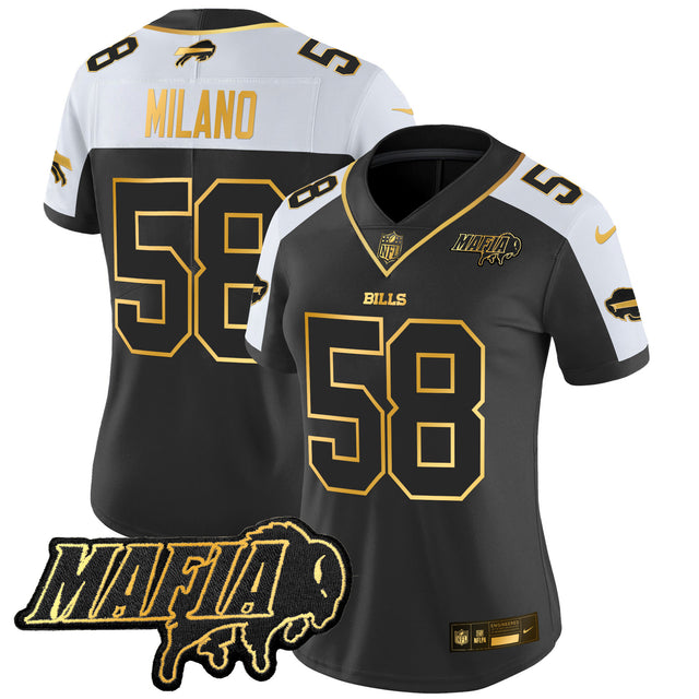 Women's Buffalo Bills 2025 Bills Mafia Patch Gold Vapor Limited Jersey - All Stitched - Alternate - Matt Milano — view 1