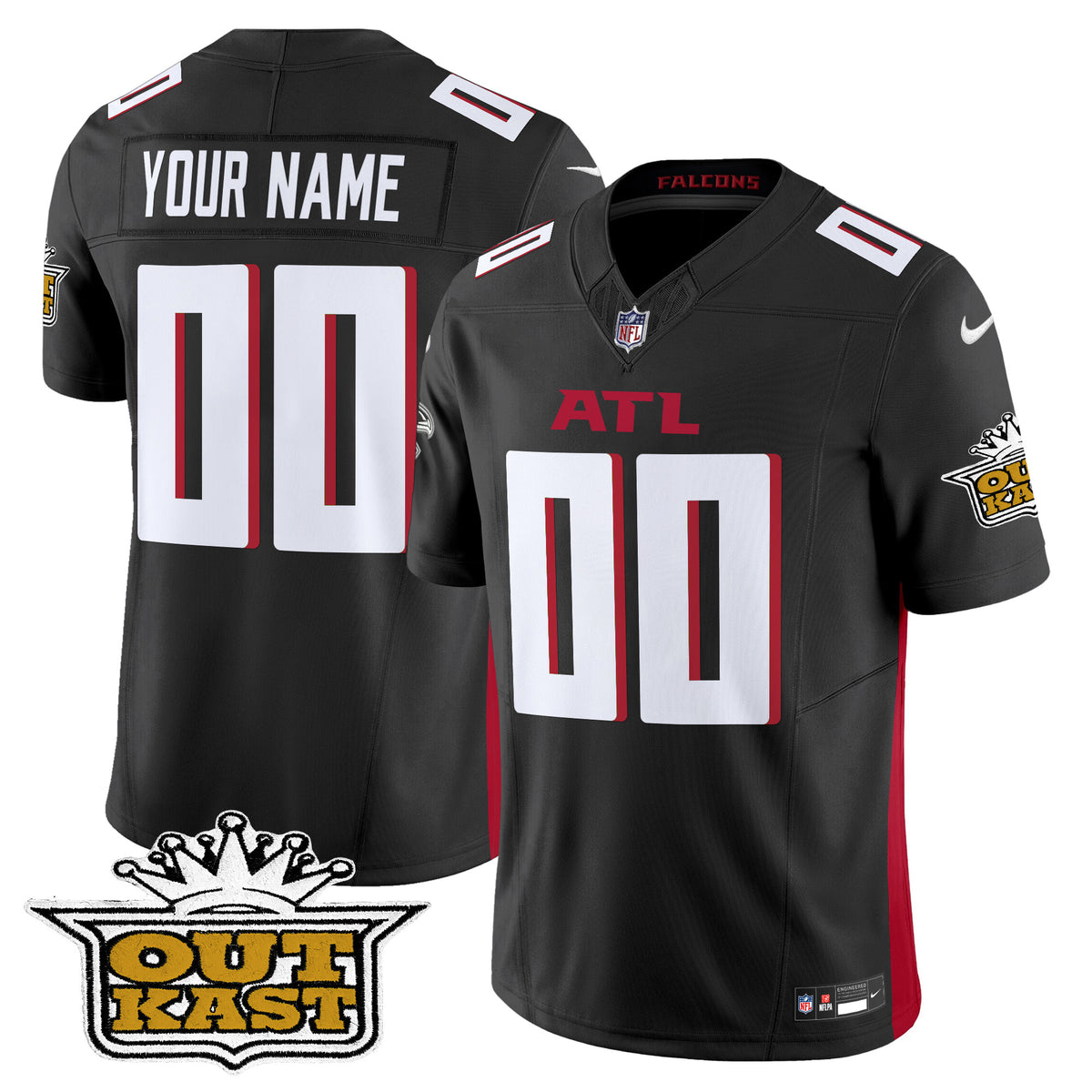 Outkast x Atlanta Falcons 2024 Vapor Limited Custom Jersey - All Stitched - Black — view 1