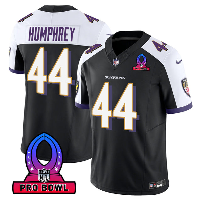 Men's Ravens 2024 Pro Bowl Patch Vapor Jersey - All Stitched - Black Alternate - Marlon Humphrey — view 1