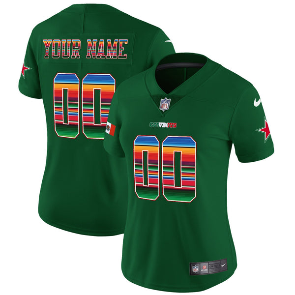Cowboys Mexico Vapor Limited Custom Jersey V2 - All Stitched - Green — view 1