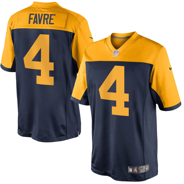Green Bay Packers Throwback Navy Alternate Jersey - All Stitched - Brett Favre — view 1