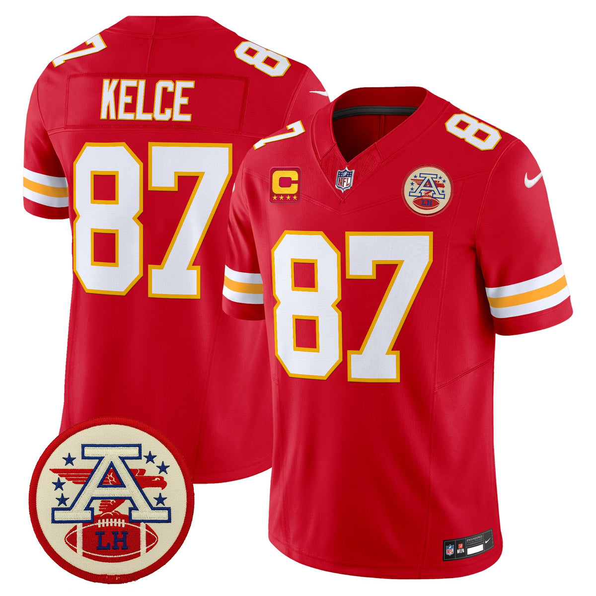 Men's Chiefs 2026 Lamar Hunt Patch Vapor Limited Jersey - All Stitched - Red - Travis Kelce — view 1