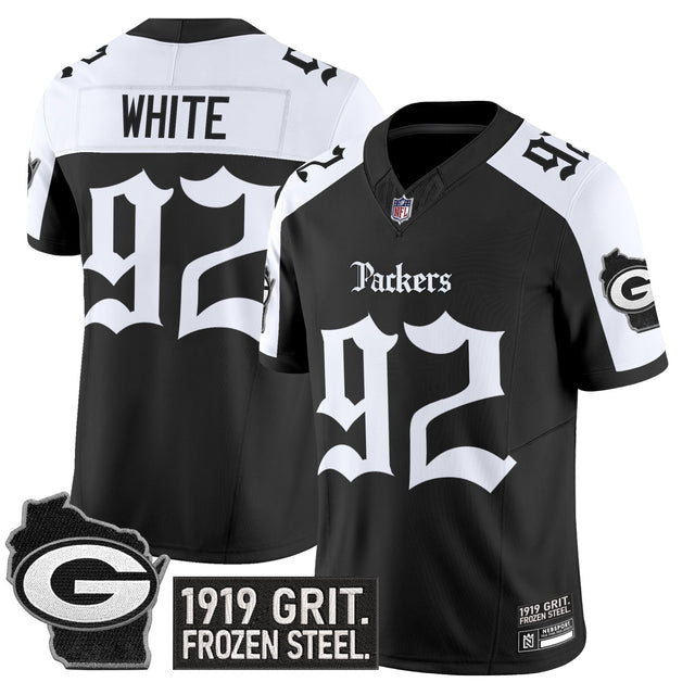Men's Green Bay Packers 'Gothic Frozen Tundra Edition' Vapor Limited Jersey - All Stitched - Alternate - Reggie White — view 1