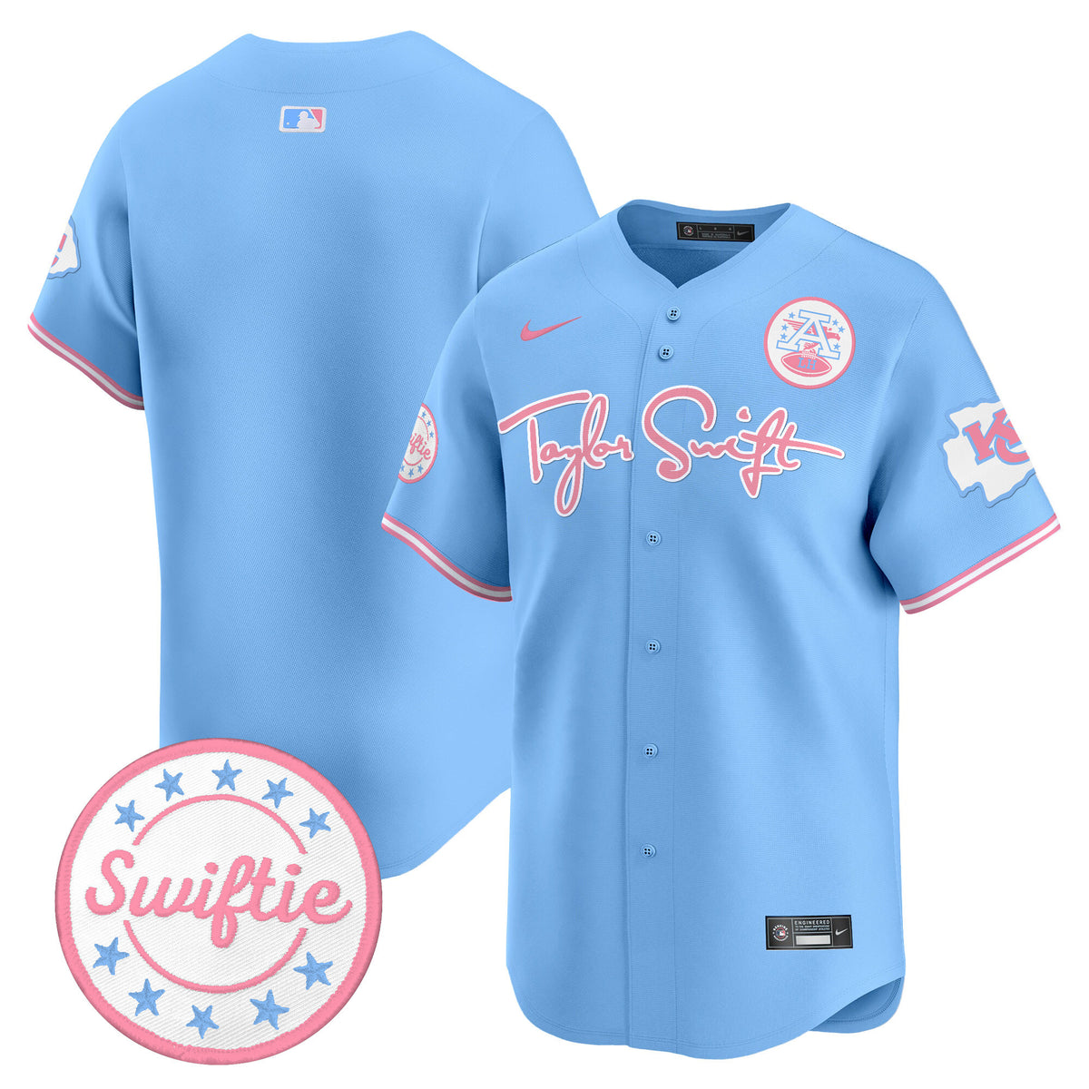 Unisex Chiefs Taylor Swift Bubblegum Pink Vapor Premier Limited Jersey - All Stitched — view 1