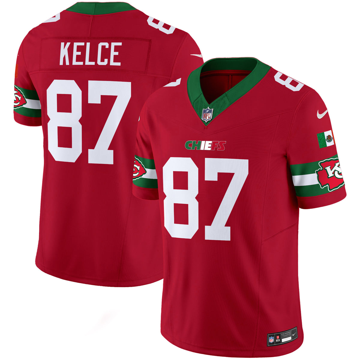 Men's Chiefs Mexico Vapor Limited Jersey - All Stitched - Red - Travis Kelce — view 1
