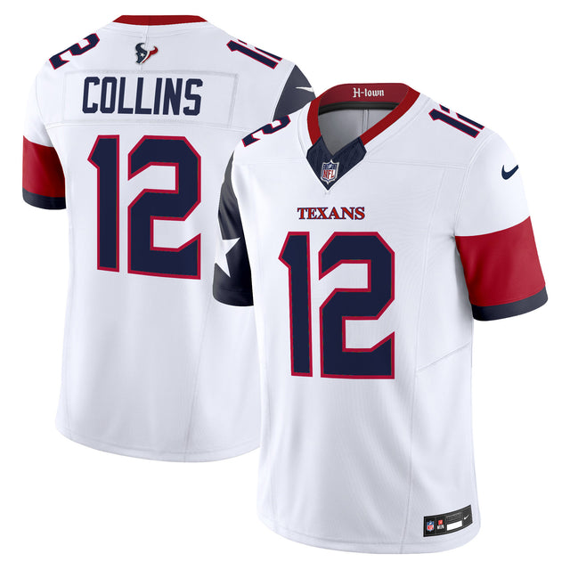 Men's Houston Texans 2024 Vapor Limited Jersey V5 - All Stitched - White - Nico Collins — view 1