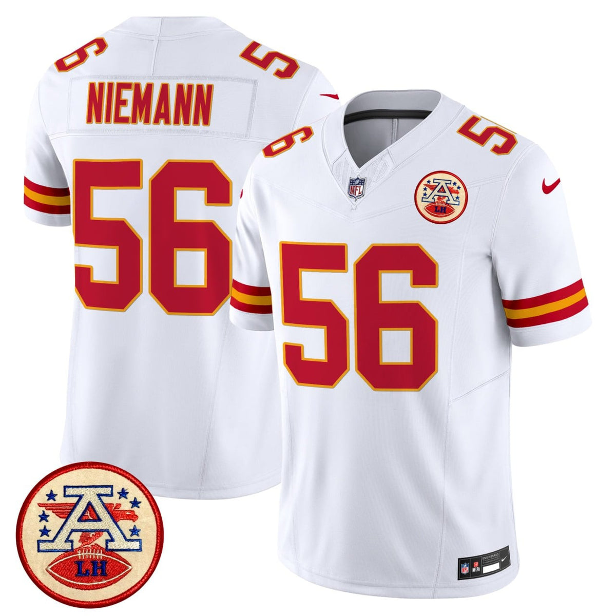 Ben Niemann #56 Kansas City Chiefs White Jersey - All Stitched - Style 2 — view 1