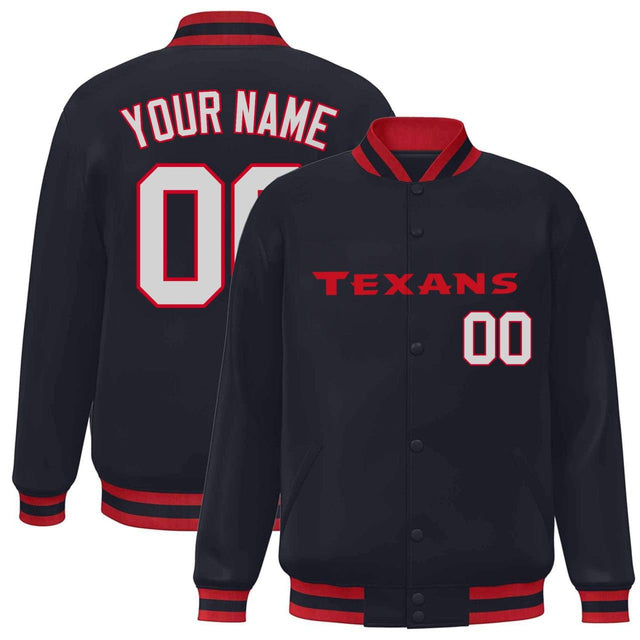 Houston Texans Navy Jacket - All Stitched - Custom — view 1