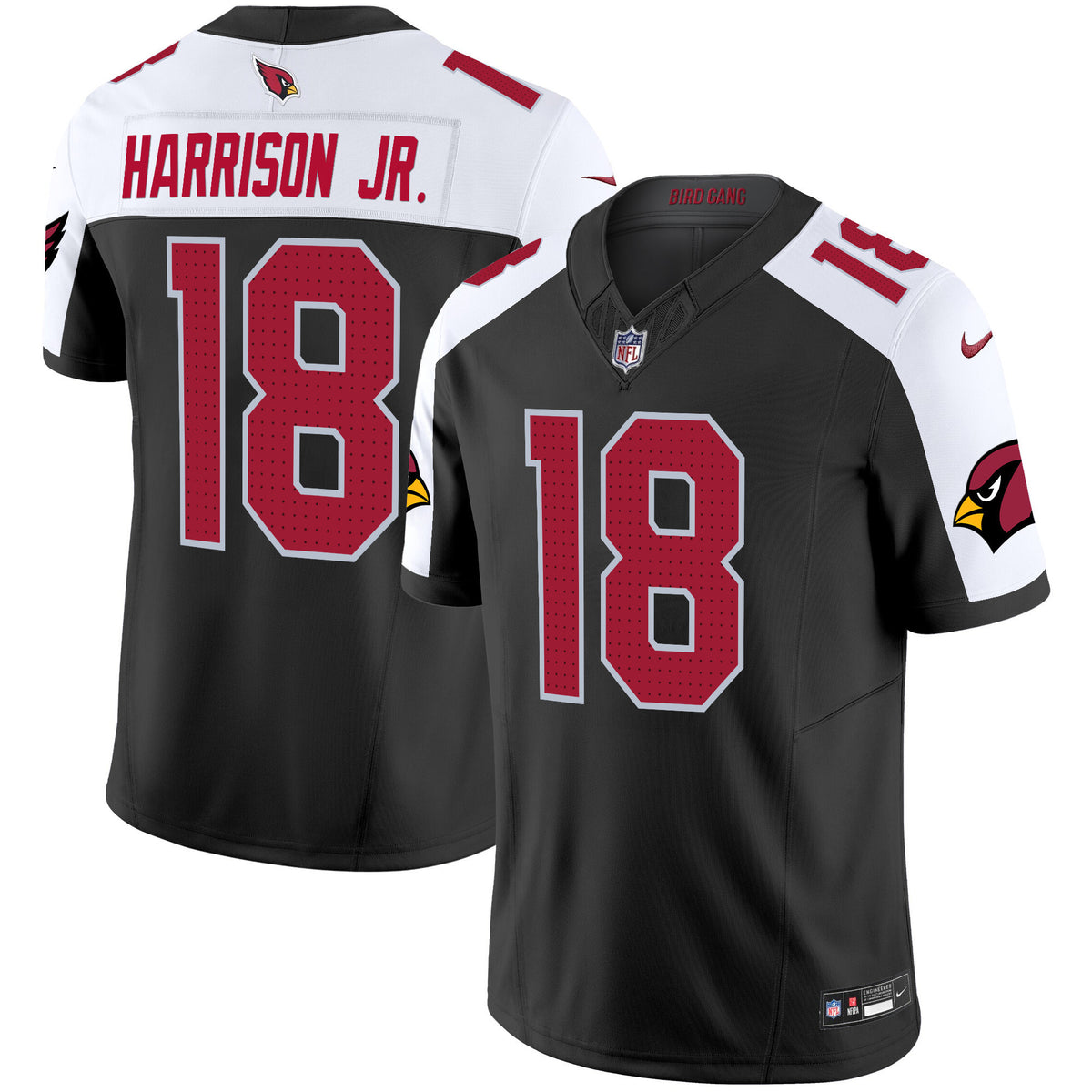 Men's Arizona Cardinals 2024 Vapor Limited Jersey - All Stitched - Black Alternate - Marvin Harrison Jr — view 1
