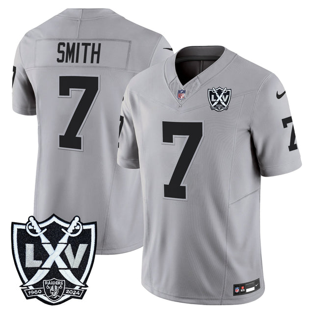 Men's Las Vegas Raiders 2026 Vapor Limited Jersey - All Stitched - Gray - Geno Smith — view 1