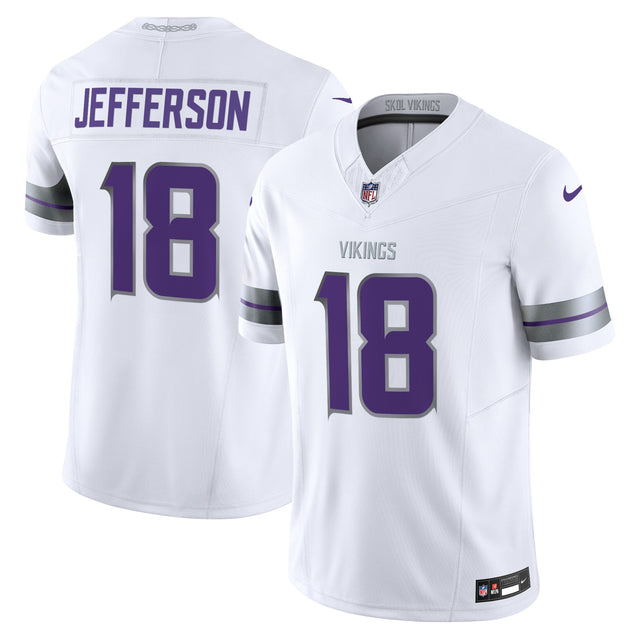 Men's Minnesota Vikings 2024 Winter Warrior Vapor Limited Jersey - All Stitched - White - Justin Jefferson — view 1