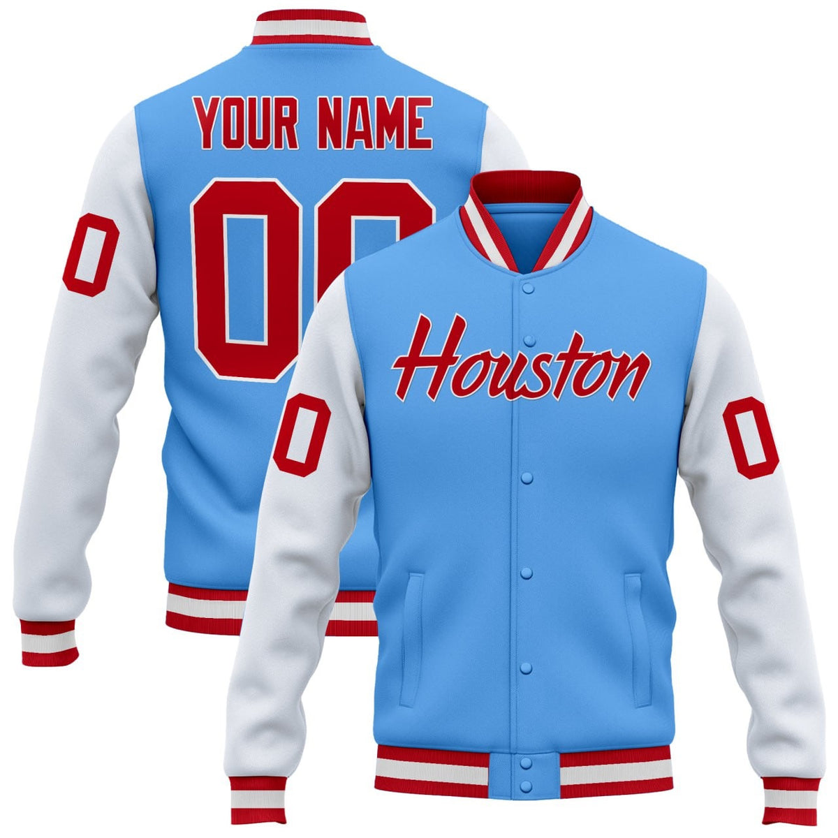 Houston Texans Blue Custom Jacket - All Stitched - Custom — view 1