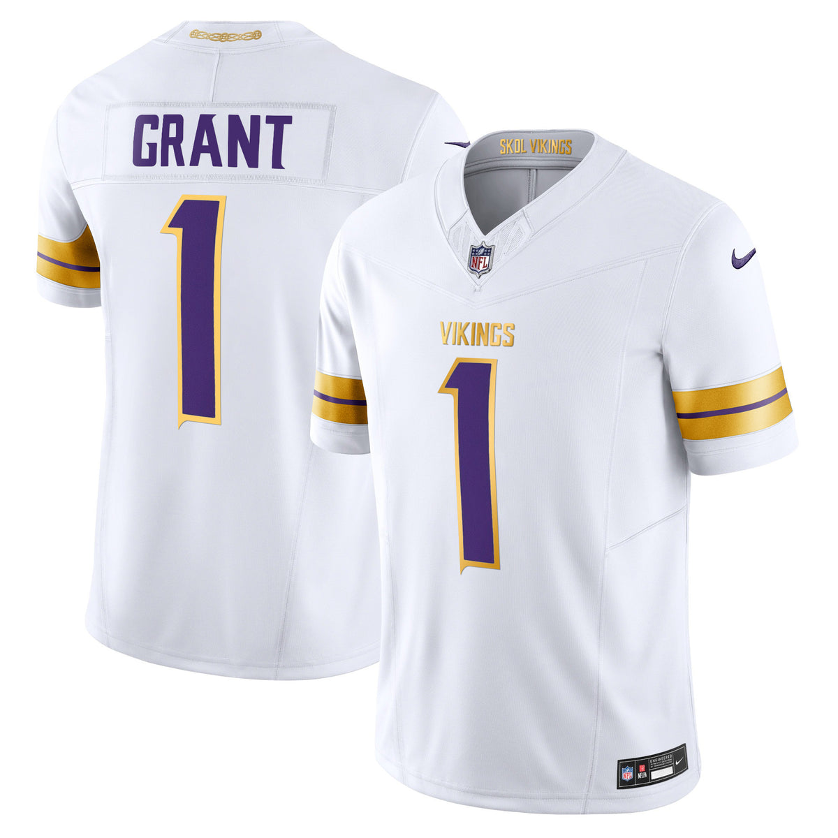 Men's Minnesota Vikings 2024 Winter Warrior Vapor Limited Jersey V2 - All Stitched - White Gold - Bud Grant — view 1
