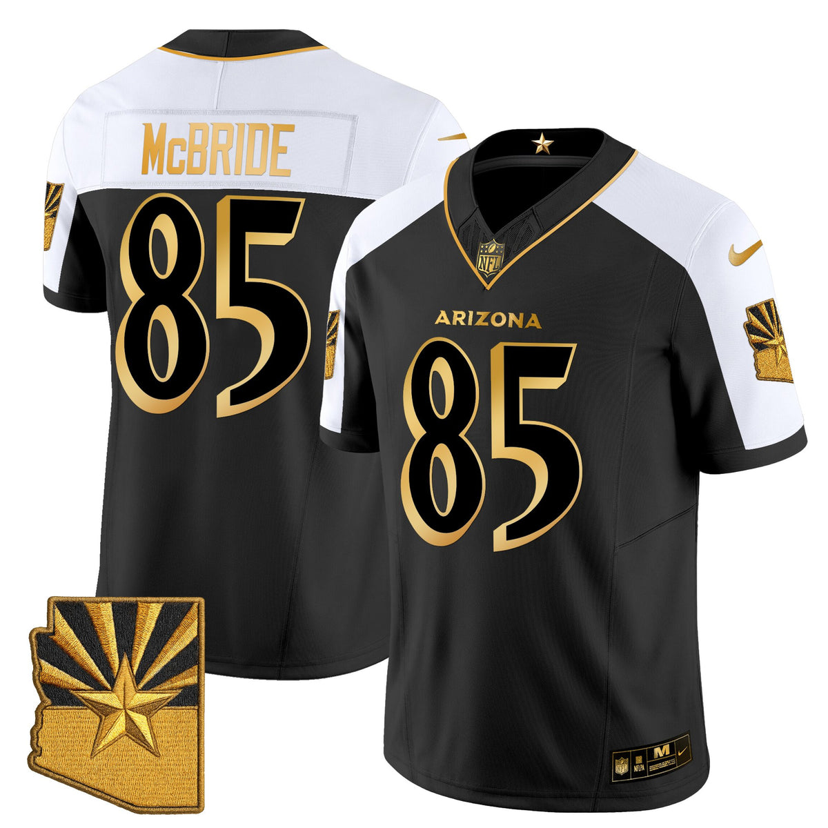 Men's Arizona Cardinals 2025 Rivalries Gold Vapor Limited Jersey - All Stitched - Alternate - Trey McBride — view 1