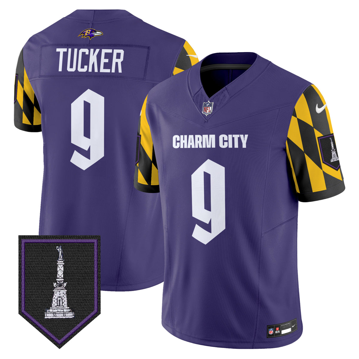 Men's Ravens City Edition Patch Vapor Limited Jersey - All Stitched - Purple - Justin Tucker — view 1