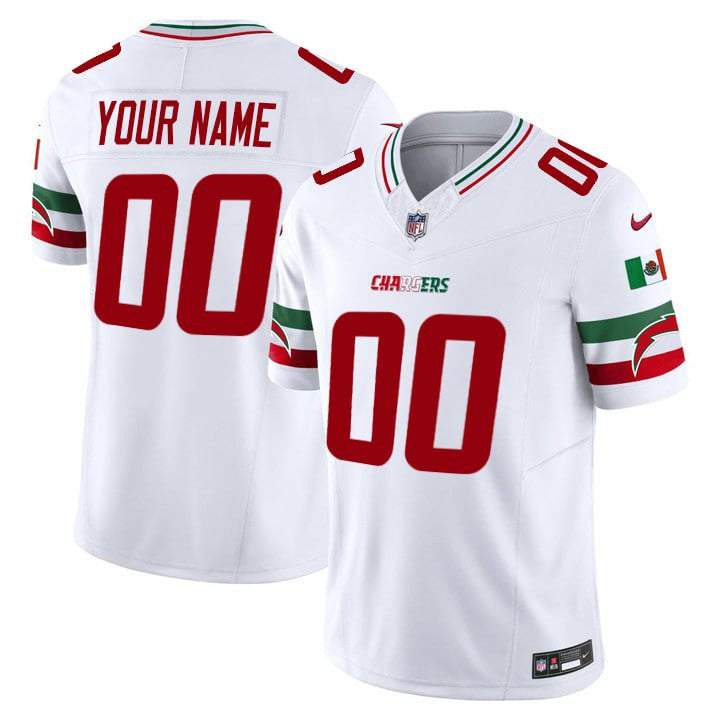 Los Angeles Chargers Mexico Custom Jersey - All Stitched - White — view 1