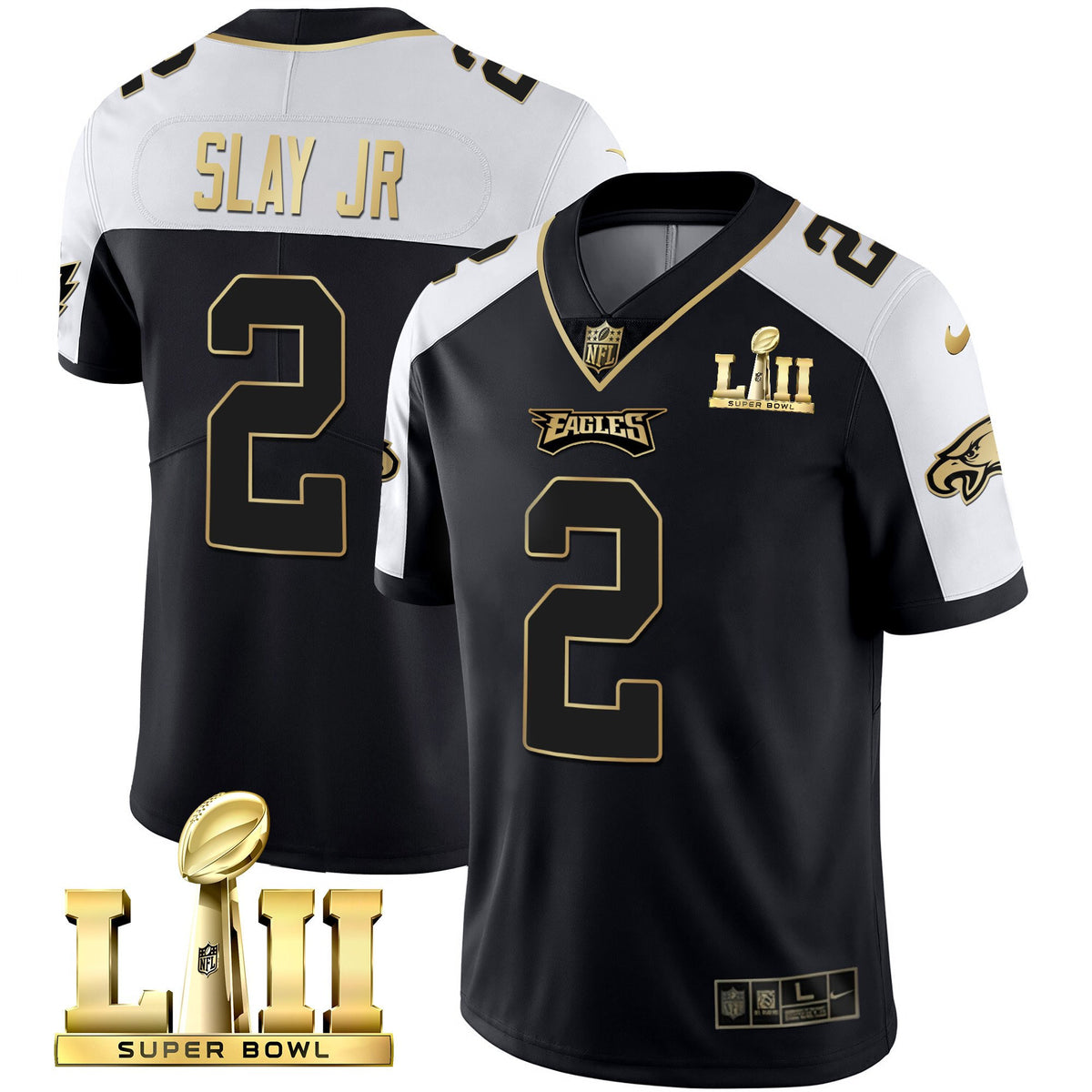 Eagles Super Bowl LII Patch Vapor Jersey - All Stitched - Alternate - Darius Slay Jr — view 1